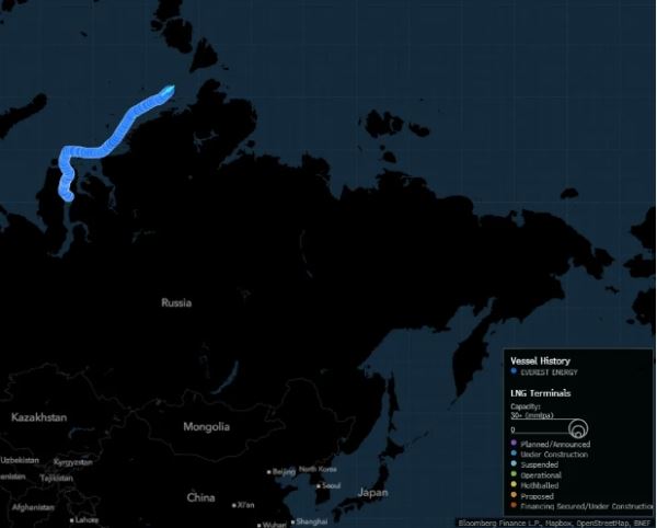 Российский завод СПГ, попавший под санкции, впервые отправил груз в Азию